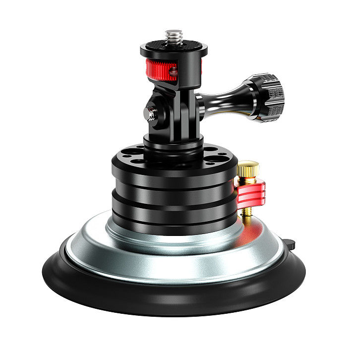 4-Inch Vacuum Suction Cup Mount with 1/4  Rotating Lock - 20KG Holding Force, One-Press Quick Release, Compatible with GoPro 2-Prong, DJI Osmo Action 6/5/Osmo 360/Pocket 4P, Insta360 Ace Pro/X6/X5/Luna, GoPro Hero 13