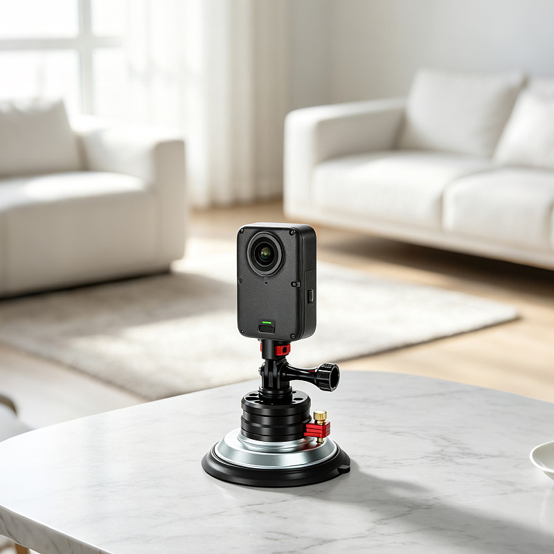 4-Inch Vacuum Suction Cup Mount with 1/4  Rotating Lock - 20KG Holding Force, One-Press Quick Release, Compatible with GoPro 2-Prong, DJI Osmo Action 6/5/Osmo 360/Pocket 4P, Insta360 Ace Pro/X6/X5/Luna, GoPro Hero 13
