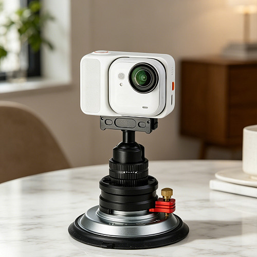 22mm Ball Head C-Clamp Mount - 4KG Load, 1/4  Screw & Arri Locating Hole, 6-34mm Flat / 11-39mm Tube Clamp, Lightweight Aluminum Mount for DJI/Insta360/GoPro & 1/4  Thread Devices