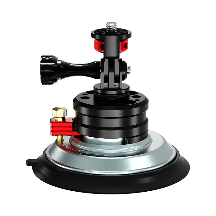 4-Inch Vacuum Suction Cup Mount with 1/4  Rotating Lock - 20KG Holding Force, One-Press Quick Release, Compatible with GoPro 2-Prong, DJI Osmo Action 6/5/Osmo 360/Pocket 4P, Insta360 Ace Pro/X6/X5/Luna, GoPro Hero 13