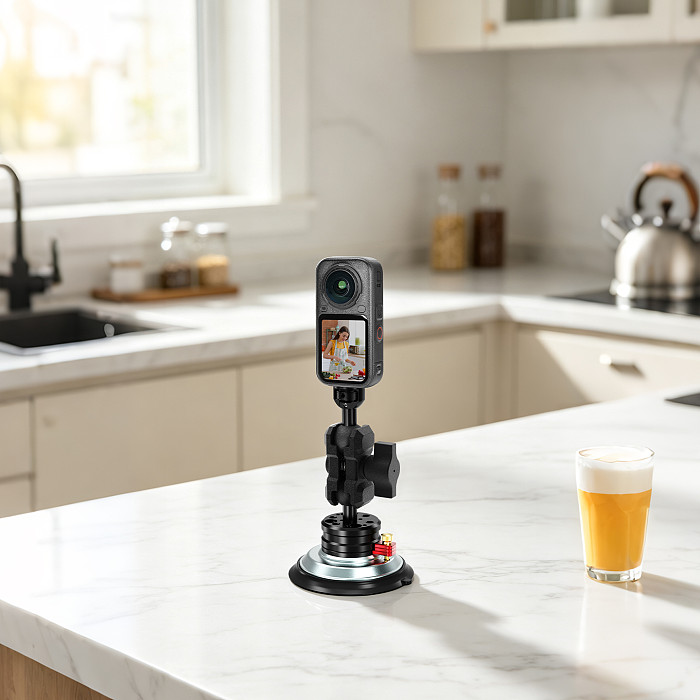 1 Inch Ball Head, Vacuum Suction Cup, Photography Mount, Car Camera Base For DJI Action6/ Insta360/Pocket4P/ GoPro13, DSLR, Phone Holder