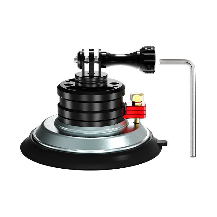 4-Inch Vacuum Suction Cup Mount for Action Cameras - 20KG Holding Force, Triple-Prong Interface, One-Press Quick Release, Compatible with GoPro, DJI Osmo Action 6/5/Osmo 360/Pocket 4P, Insta360 Ace Pro/X6/X5/Luna/GoPro Hero 13