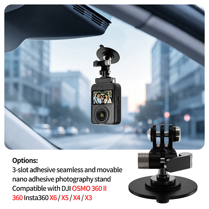 66mm Rubber-Coated Strong Magnetic Mount with 1/4  Ball Head Snail Cloud Head - 360° Swivel Universal Mounting Base for Metal Surfaces, Compatible with DJI Osmo Action 6/5/Osmo 360/Pocket 4P, Insta360 Ace Pro/X6/X5/Luna Ultra, GoPro Hero 13 and Other 1/4  Thread Devices