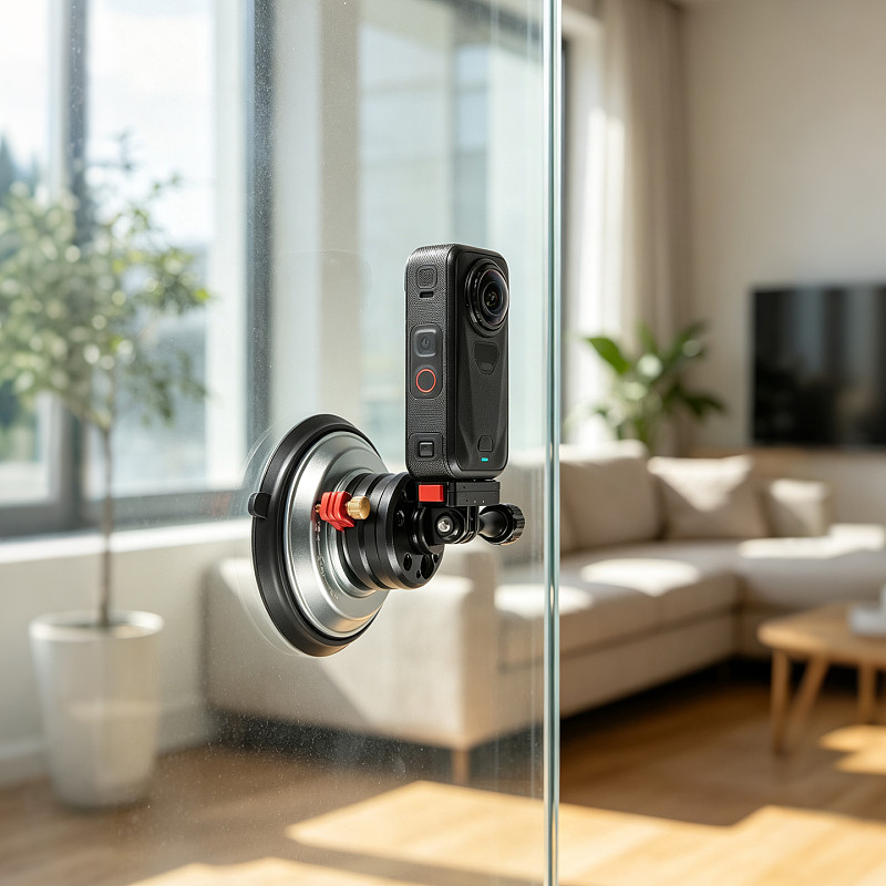 4-Inch Vacuum Suction Cup Mount for Action Cameras - 20KG Holding Force, Triple-Prong Interface, One-Press Quick Release, Compatible with GoPro, DJI Osmo Action 6/5/Osmo 360/Pocket 4P, Insta360 Ace Pro/X6/X5/Luna/GoPro Hero 13