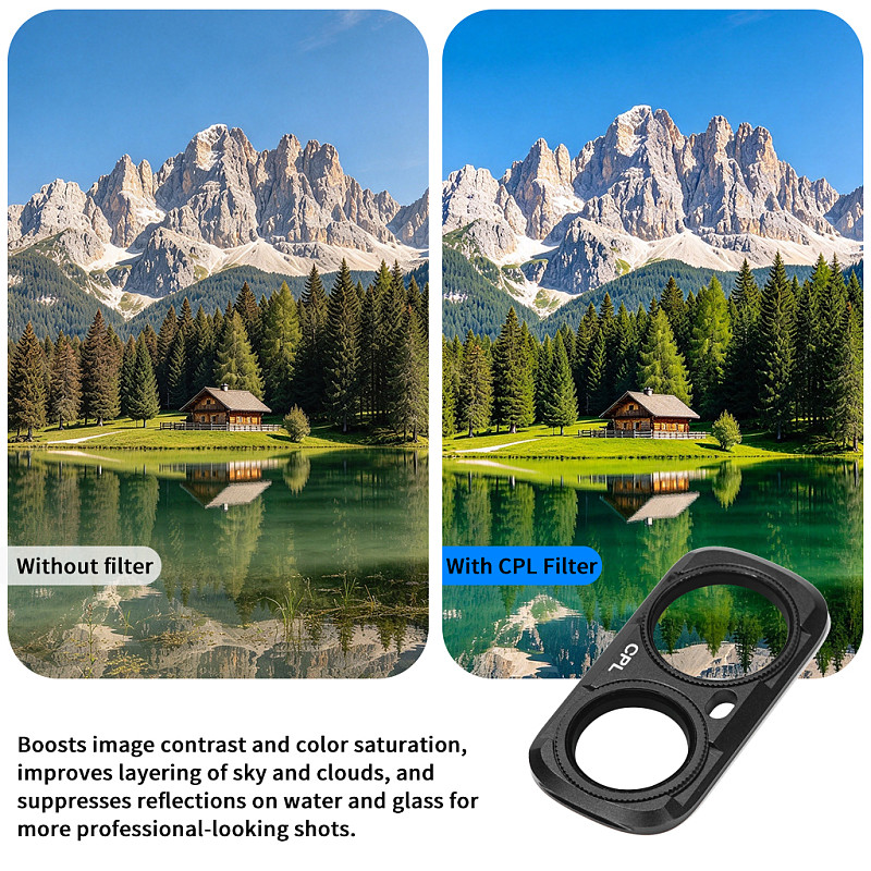 Magnetic CPL Polarizer Filter For Insta360 Luna Ultra Rotatable Lens Reduce Reflections Boost Contrast Landscape Photography
