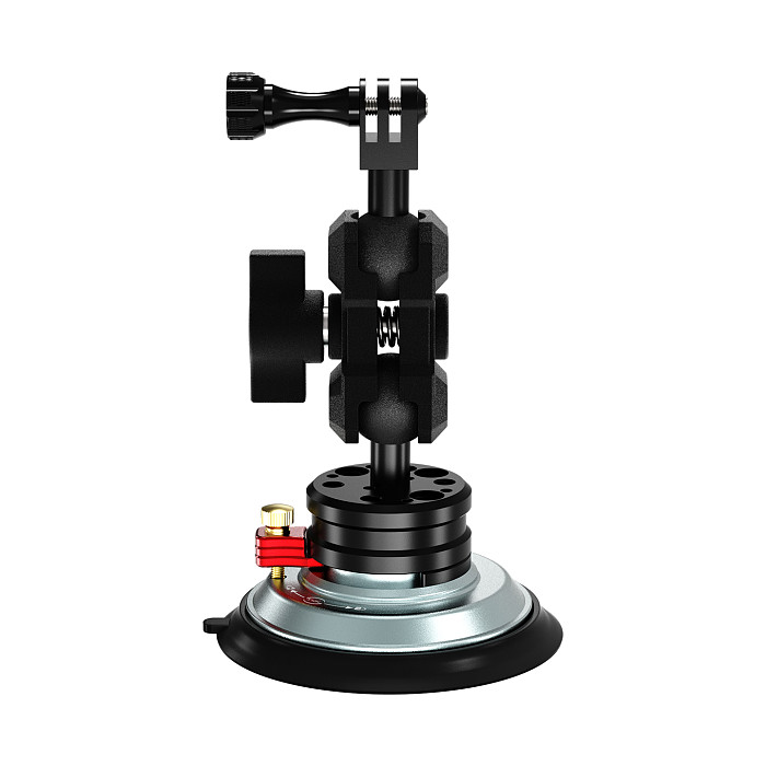 4-Inch Vacuum Suction Cup Mount for Action Cameras - 20KG Vertical Suction, Triple Safety Lock, 360° Swivel, Dual & Triple Prong Adapter for GoPro Hero 13/ DJI Osmo 360 II/Insta360 Luna Ultra/X5/X4/X3