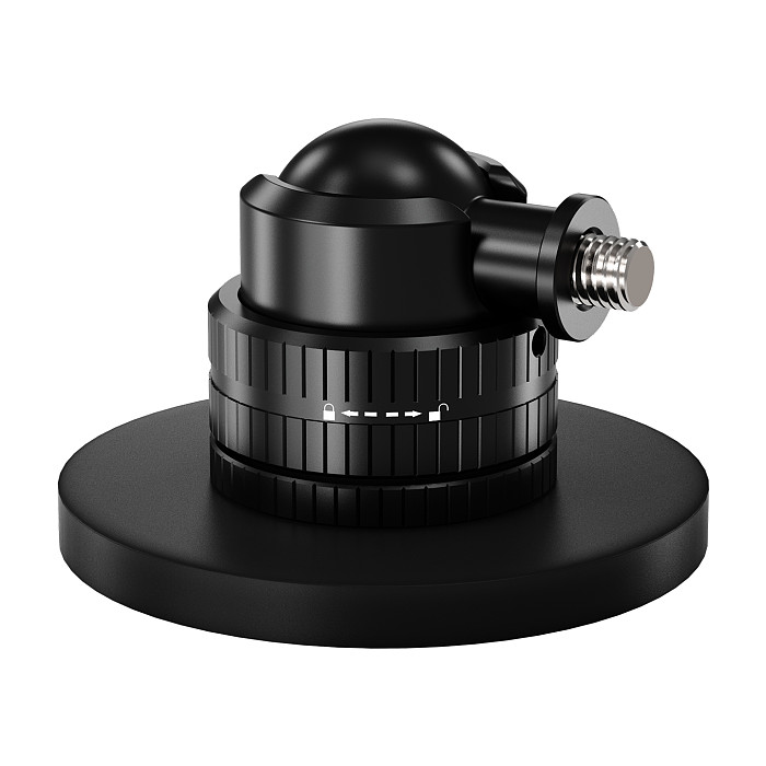 Aluminum 22mm Ball Head Magnetic Mount - 66mm Rubber-Coated Base, 4KG Load, 1/4  Screw Post, Fits Metal Surfaces, Compatible with GoPro Hero 13/ DJI Osmo Action/Osmo 360/ Insta360 Ace/X6