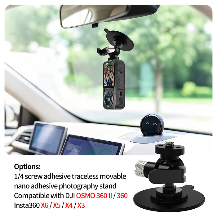 Aluminum Alloy Action Camera Triple-Prong Mount with 360° Adjustable Extension - Compatible with Dual-Prong Action Cameras For DJI Osmo Action 6/5/Osmo 360/Pocket 4P/ Insta360 Ace Pro/X6/X5/Luna Ultra/ GoPro Hero 13 and Other Dual-Prong Accessories