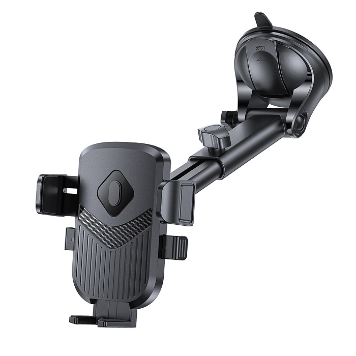 Car Phone Holder Auto Lock Dashboard Mount 360° Rotation Suction Cup 