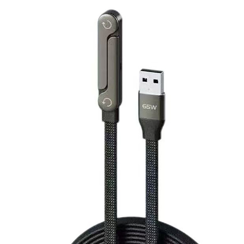 240W high power fast charging cable with detachable bracket, dual Type-C connector for phone and tablet gaming.