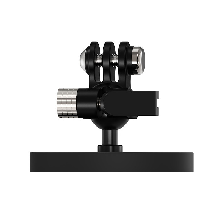 Action Camera Triple-Prong Mount with 66mm Rubber-Coated Strong Magnetic Base - 17mm Ball Head Universal Damping Adjustment, One-Click Locking, Compatible with DJI Osmo Action 6/5/Osmo 360/Pocket 4P/Insta360 Ace Pro/X6/X5/Luna Ultra/ GoPro Hero 13 and Other Dual-Prong Accessories