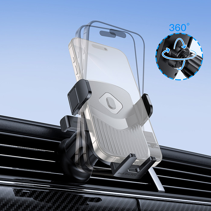 Car Phone Holder Auto Lock Dashboard Mount 360° Rotation Suction Cup 