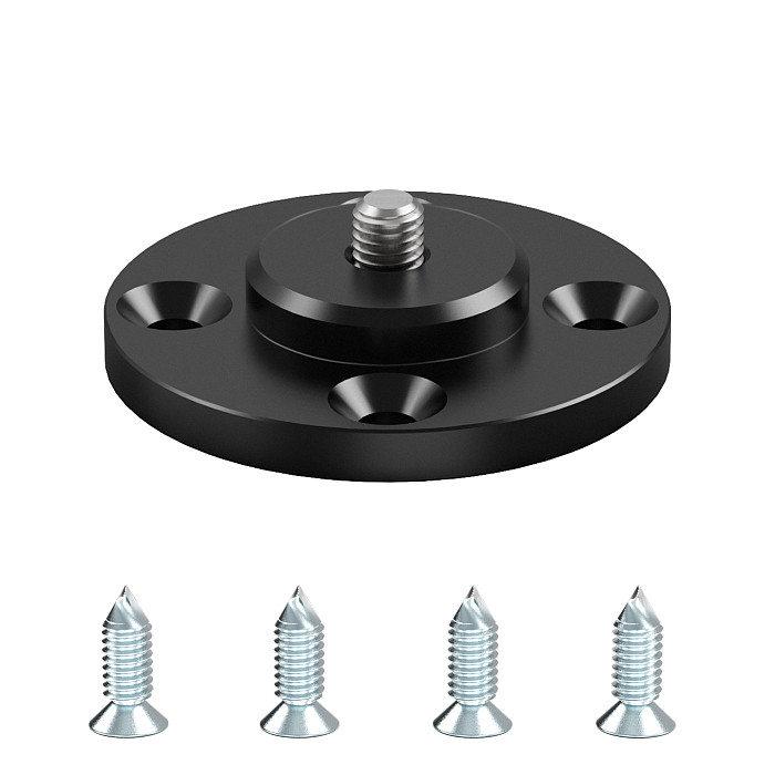 Aluminum Alloy 1/4  Screw Fixed Mount Base - Photography Magic Arm Desktop Fixed Disc with M4 Self-Tapping Screw Holes, Compatible with Magic Arms, Articulating Arms and Other 1/4  Thread Accessories, Suitable for Desktop and Wall Installation
