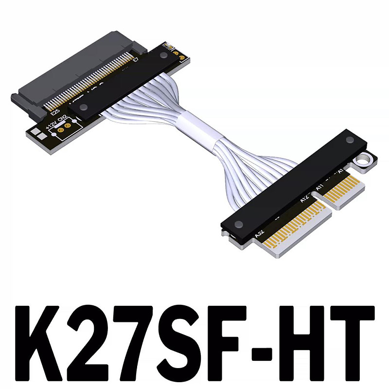 ADT-LINK PCIe 5.0 x4 Gen5 to U.2 SFF-8639 Adapter Cable - Full-Speed 128Gbps Lossless Transmission, High-Temperature Industrial Grade, for Server, Workstation and Industrial U.2 NVMe SSD Extension