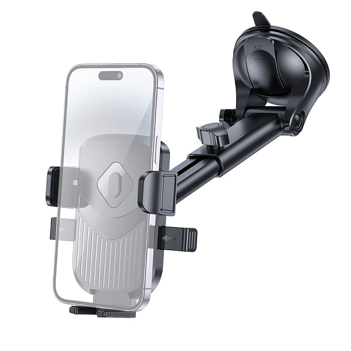 Car Phone Holder Auto Lock Dashboard Mount 360° Rotation Suction Cup 