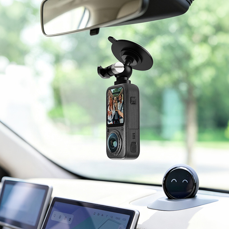 Action Camera 1/4  Thread Ball Head Mount with Nano Suction Cup - Universal Damping Adjustment, Strong Traceless Adhesive, Washable & Reusable, for Car Mount and Live Streaming, Compatible with DJI Osmo Action 6/5/Osmo 360/Pocket 4P, Insta360 Ace Pro/X6/X5/Luna Ultra, GoPro Hero 13 and Other 1/4  Thread Accessories, Suitable for Glass, Tile, Plastic, Wood and Other Smooth Surfaces
