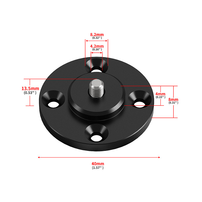 Aluminum Alloy 1/4  Screw Fixed Mount Base - Photography Magic Arm Desktop Fixed Disc with M4 Self-Tapping Screw Holes, Compatible with Magic Arms, Articulating Arms and Other 1/4  Thread Accessories, Suitable for Desktop and Wall Installation