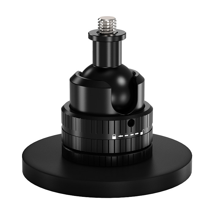 Aluminum 22mm Ball Head Magnetic Mount - 66mm Rubber-Coated Base, 4KG Load, 1/4  Screw Post, Fits Metal Surfaces, Compatible with GoPro Hero 13/ DJI Osmo Action/Osmo 360/ Insta360 Ace/X6