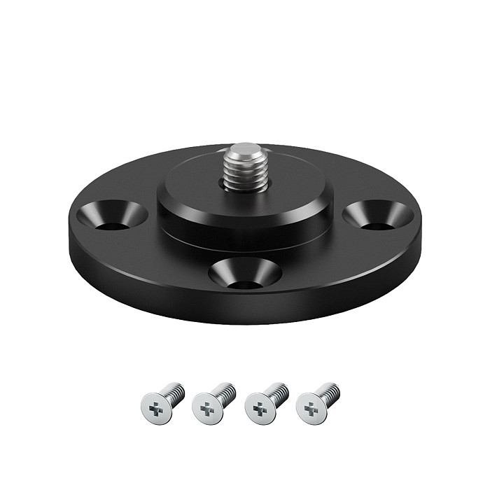 Aluminum Alloy 1/4  Screw Fixed Mount Base - Photography Magic Arm Desktop Fixed Disc with M4 Self-Tapping Screw Holes, Compatible with Magic Arms, Articulating Arms and Other 1/4  Thread Accessories, Suitable for Desktop and Wall Installation