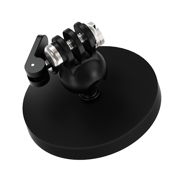 Action Camera Triple-Prong Mount with 66mm Rubber-Coated Strong Magnetic Base - 17mm Ball Head Universal Damping Adjustment, One-Click Locking, Compatible with DJI Osmo Action 6/5/Osmo 360/Pocket 4P/Insta360 Ace Pro/X6/X5/Luna Ultra/ GoPro Hero 13 and Other Dual-Prong Accessories