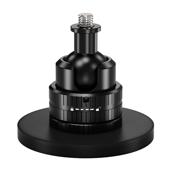Aluminum 22mm Ball Head Magnetic Mount - 66mm Rubber-Coated Base, 4KG Load, 1/4  Screw Post, Fits Metal Surfaces, Compatible with GoPro Hero 13/ DJI Osmo Action/Osmo 360/ Insta360 Ace/X6