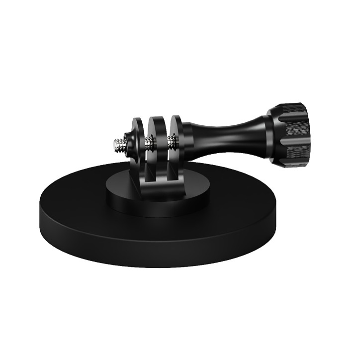 Triple-Prong Action Camera Mount with 66mm Rubber-Coated Strong Magnetic Base - Aluminum Alloy Triple-Prong Adapter, Compatible with Dual-Prong Action Cameras For DJI Osmo Action 6/5/Osmo 360/Pocket 4P/Insta360 Ace Pro/X6/X5/Luna Ultra, GoPro Hero 13 and Other Dual-Prong Accessories
