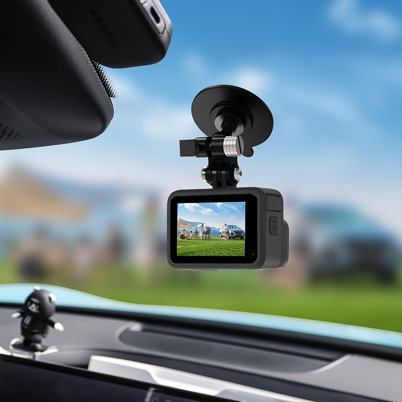 Triple-Prong Ball Head Nano Suction Mount - Universal Damping Adjustment, Traceless Washable Reusable Adhesive, for Car & Live Streaming, Compatible with GoPro/ DJI Osmo Action 6/5/Osmo 360/Pocket 4P/ Insta360 Ace Pro/X6/X5/Luna Ultra