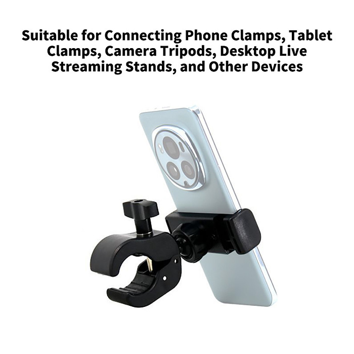 Universal Dual-Ball Crab Claw Clamp Mount - 360° Adjustable Bracket for Phone & Action Camera, Heavy-Duty Holder for Cycling & Outdoor Shooting