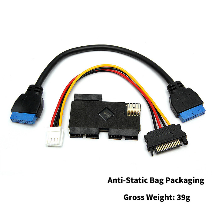 Mainboard USB3.0 19PIN one-to-two hub built-in independent chip dual port simultaneous interpreting drive free plug