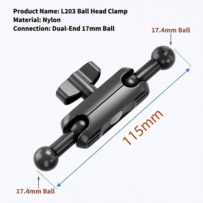 Universal Dual-Ball Crab Claw Clamp Mount - 360° Adjustable Bracket for Phone & Action Camera, Heavy-Duty Holder for Cycling & Outdoor Shooting