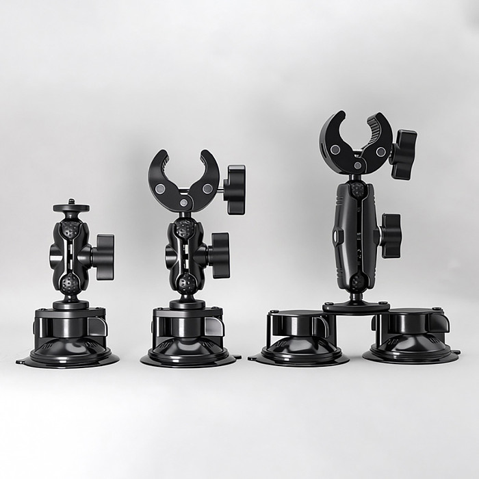 Metal Vacuum Triple Suction Cup Car Phone Holder, For Windshield Dashboard Navigation