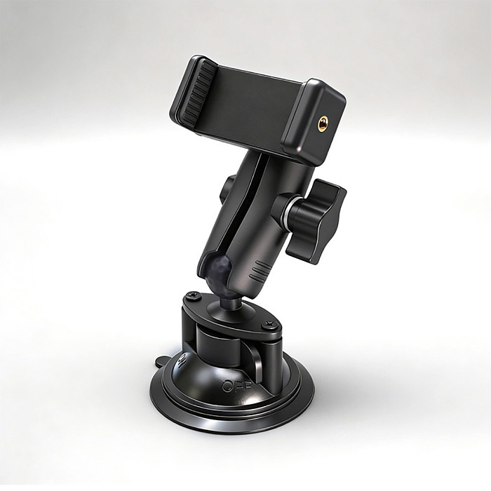 Metal Vacuum Triple Suction Cup Car Phone Holder, For Windshield Dashboard Navigation