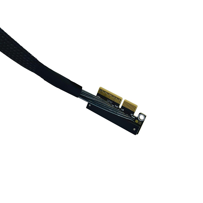（ADT-LINK））Dual Reverse Side-Bend PCIe 5.0 x4 to x8 High-Speed Lossless Soft Ribbon Cable - Supports Network Cards, SSDs and Hard Drive Adapter Cards, 30cm (Customizable Length)