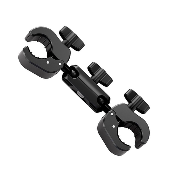 Universal Dual-Ball Crab Claw Clamp Mount - 360° Adjustable Bracket for Phone & Action Camera, Heavy-Duty Holder for Cycling & Outdoor Shooting