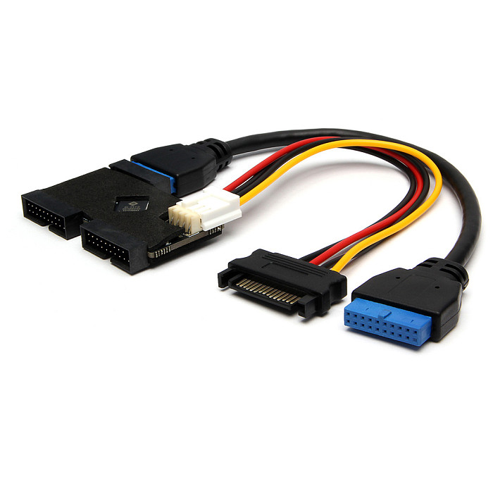 Mainboard USB3.0 19PIN one-to-two hub built-in independent chip dual port simultaneous interpreting drive free plug