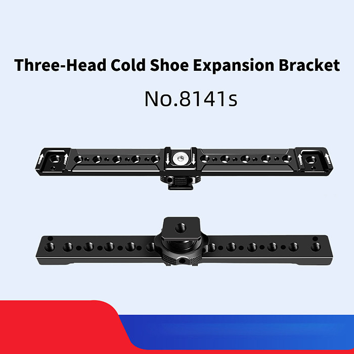 Aluminum 1-to-3 Cold Shoe Extension Bracket with 1/4  Screw - Metal Hot Shoe Base Mount for Microphone, Monitor, Fill Light, Universal Camera Accessory Bracket for Vlogging and Photography