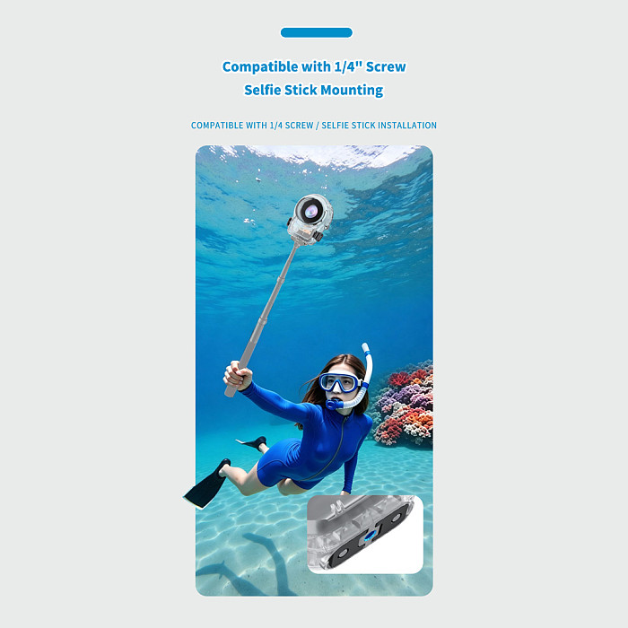 Invisible Waterproof Diving Case for DJI Osmo 360 & Osmo 360 II - PC Underwater Housing for Diving, Snorkeling and Action Sports, Full-Protection Shell for DJI Osmo 360 Gen 1 Gen 2