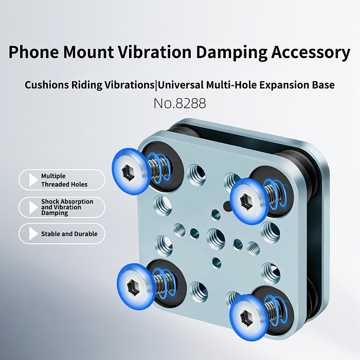 Aluminum Alloy Shock-Absorbing Phone Mount for Motorcycle & Bicycle - Dual Ball Head Anti-Vibration Bracket with Multi-Hole Expansion, Universal Holder for Cycling and Motorcycling