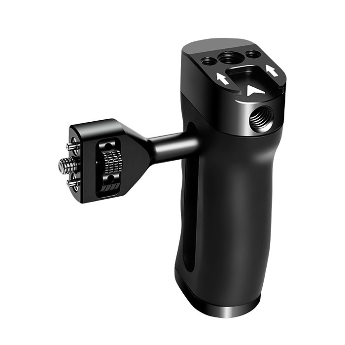 Aluminum Camera Cage Side Handle with ARRI-Standard Locating Holes & 1/4  Threads Top Handle and Cold Shoe Mount, Modular Photography Rig for DSLR/Mirrorless Video Shooting
