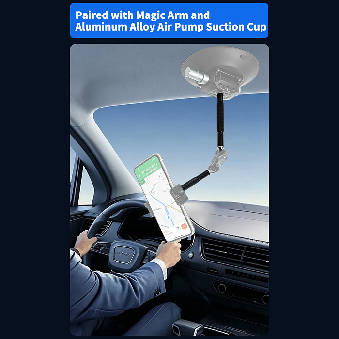Aluminum Alloy 1/4  Thread Extension Rod with Suction Cup Mount & Quick Release Plate - Universal Camera Cage Bracket for Action Cameras, Tripod Photography and Outdoor Shooting