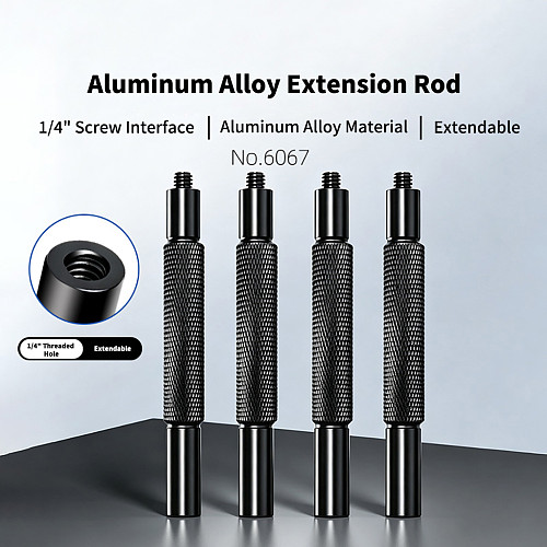 Aluminum Alloy 1/4  Thread Extension Rod with Suction Cup Mount & Quick Release Plate - Universal Camera Cage Bracket for Action Cameras, Tripod Photography and Outdoor Shooting