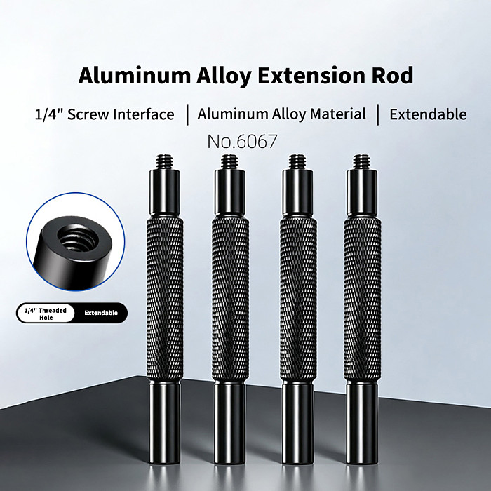 Aluminum Alloy 1/4  Thread Extension Rod with Suction Cup Mount & Quick Release Plate - Universal Camera Cage Bracket for Action Cameras, Tripod Photography and Outdoor Shooting