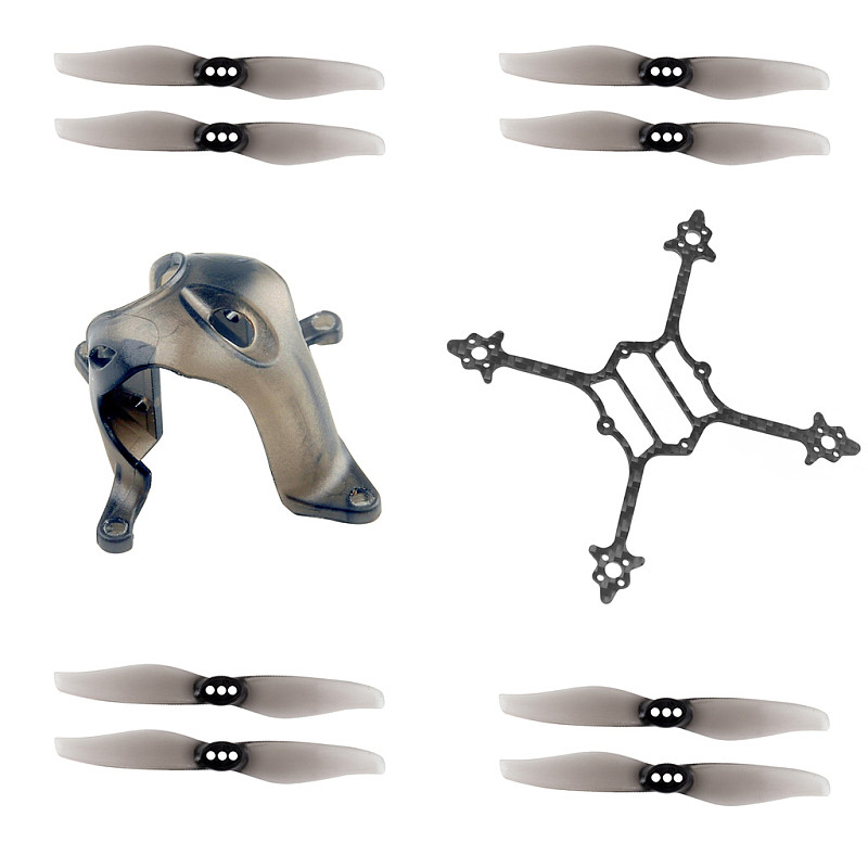 Crux3 3K Carbon Fiber Frame + Cam Canopy + GEMFAN3018 PC 3  2-Blade 4Pairs Gray