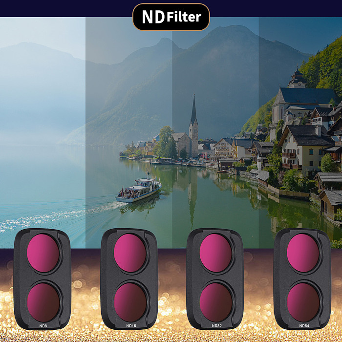 Magnetic Filter Set for DJI Osmo Pocket 4 Pro - Metal Frame with Optical Glass Filters Compatible with Pocket 4 Pro Gimbal Camera ﻿
