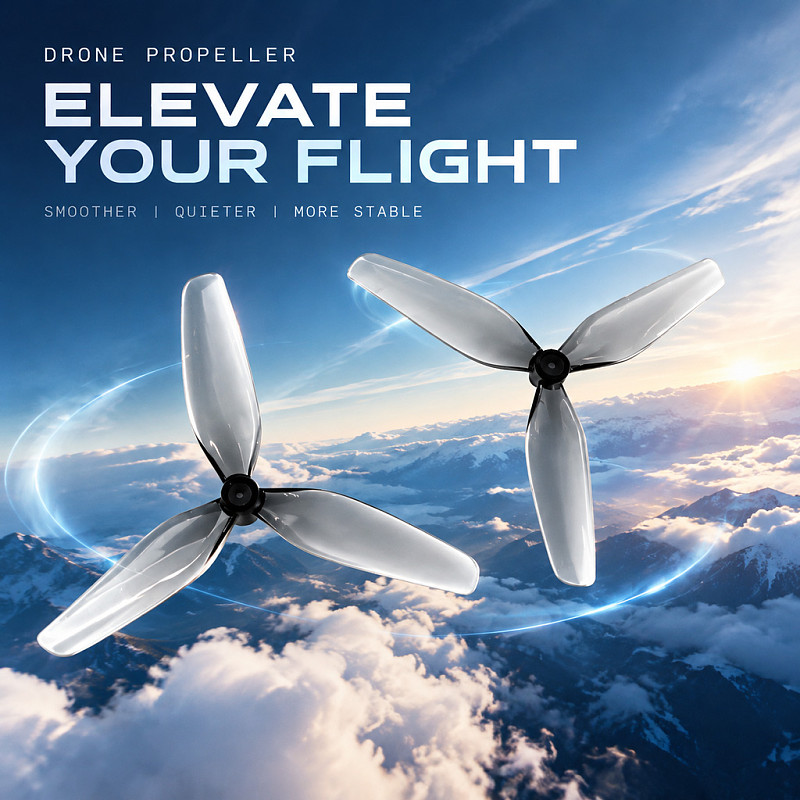 HQProp Ultralight 65mm 3-Blade Propellers  2 CW+2 CCW, 1.2mm Shaft Hole, for Tiny Whoop and 65mm Indoor FPV Drones