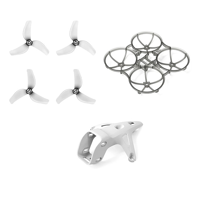 (BETAFPV）Meteor75 Pro II Brushless Whoop Frame（ Clear Grey）+Gemfan 1811 3-Blade（Clear grey 4pcs）+Canopy II for O4 Air Unit（White）