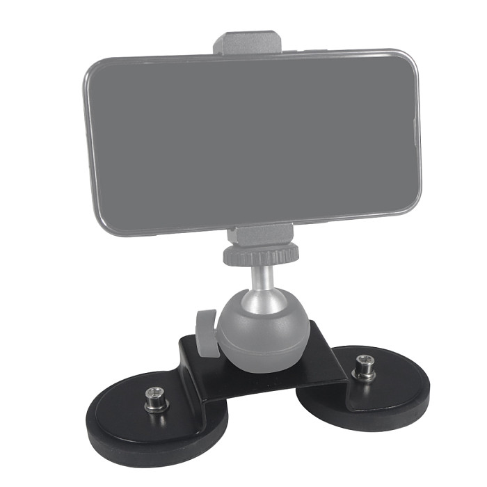 D66mm Strong Magnetic Suction Cup Mount Dual Suction Bracket Rubber Coated Neo
