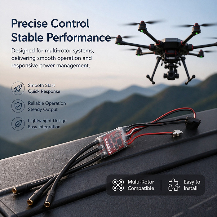 AM32 30A/40A Brushless ESC for 2-4S RC Cars - Low Torque Compensation Programmable Speed Controller Compatible with Mengniu 82/300/99S/78/168 Crawler Models