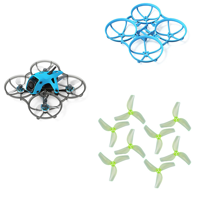 (BETAFPV) Meteor75 Pro II 04 Brushless Whoop Quadcopter (04 SBUS) + Frame (Blue) + 1811 Three-Blade 45mm-PC Translucent Fluorescent 1.5mm 4 Pair/Package