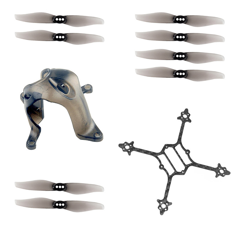 Crux3 3K Carbon Fiber Frame + Cam Canopy + GEMFAN3018 PC 3  2-Blade 4Pairs Gray